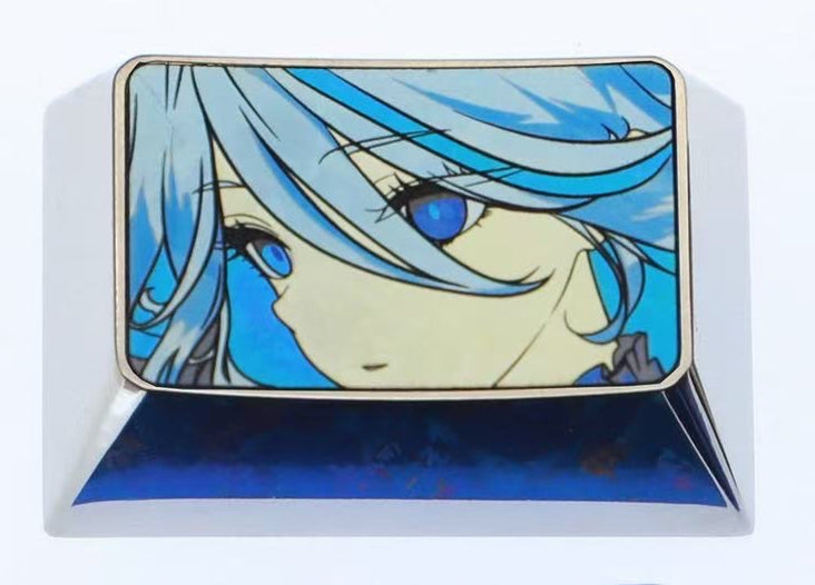 Genshin Impact, Furina de Fontaine, 1.5U titanium alloy/precision carving, personalized metal keycap carving for anime and games