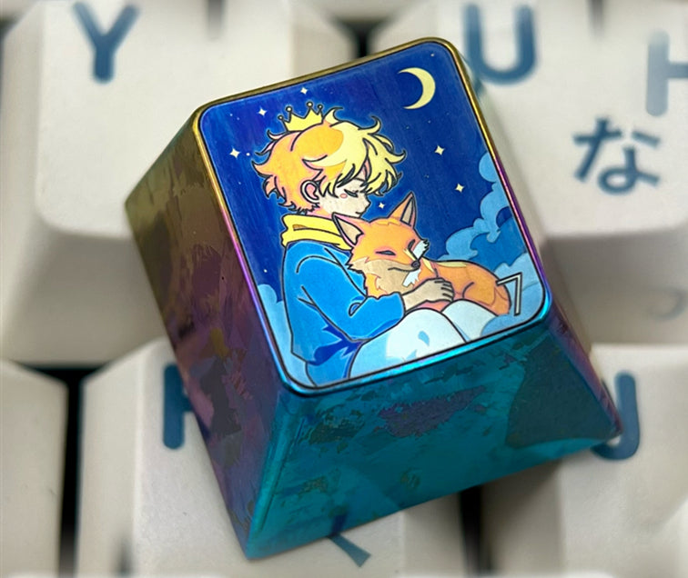 The Little Prince , 5 styles 1 U titanium alloy personalized keycaps, anime and game cultural creative keycaps, mechanical keyboard decorative keycaps