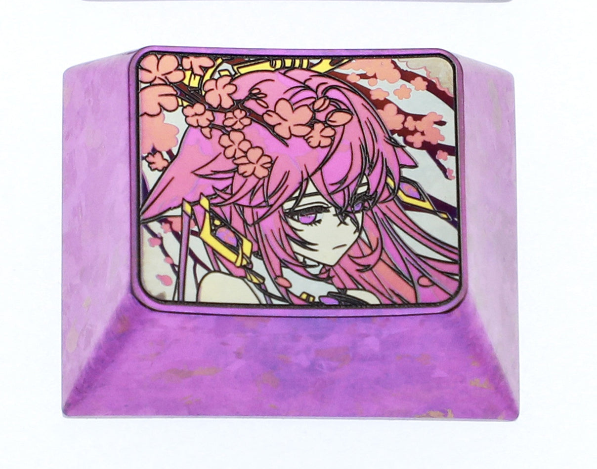 Genshin Impact series, Yae Miko, 1.25U titanium alloy keycaps, anime, gaming, cultural and creative metal carved keycaps
