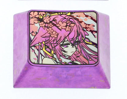 Genshin Impact series, Yae Miko, 1.25U titanium alloy keycaps, anime, gaming, cultural and creative metal carved keycaps