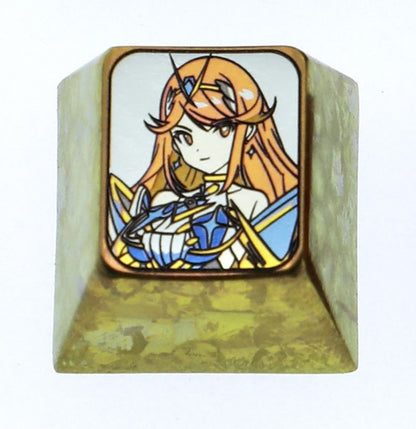 Xenoblade, 1U titanium alloy personalized keycaps, metal art keycaps around anime and game characters