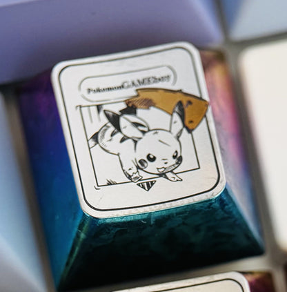 Pok é mon series, WASD/directional key combination, precision titanium alloy personalized keycaps, innovative metal decorative keycaps for anime and games