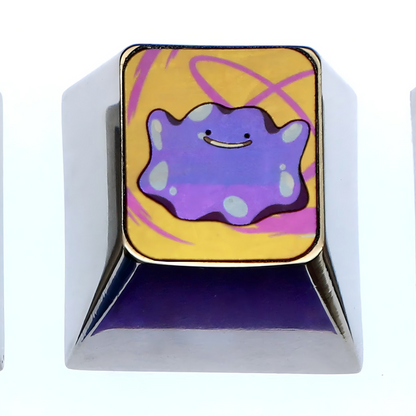 Pok é mon series titanium alloy carved 1U personalized keycaps, metal decorative keycaps, anime metal art keycaps