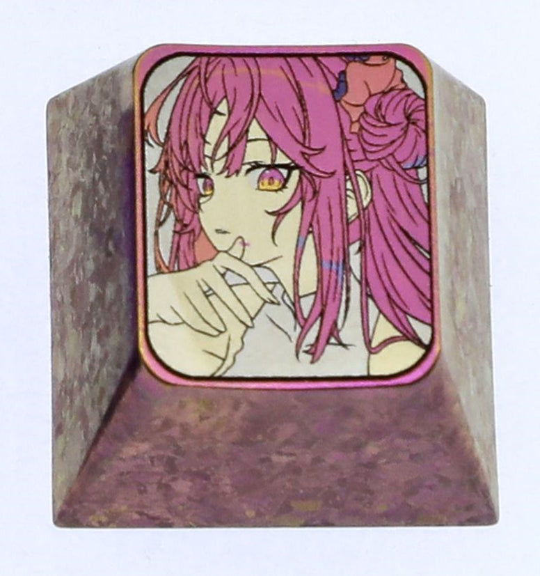 Blue Archive The Animation, 1U titanium alloy personalized keycaps, metal decorative keycaps, anime and game character art keycaps