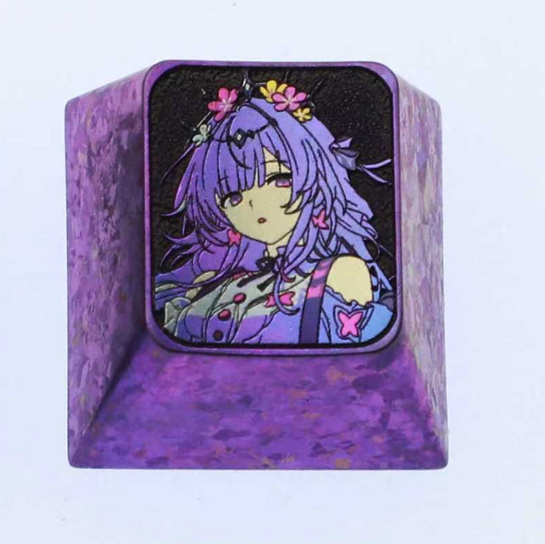 Honkai: Star Rail, 1U Castoriuce Titanium Alloy Personalized Keycaps, Anime Game Decorative Keycaps, Metal Carving Art Keycaps