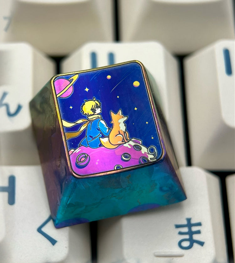 The Little Prince , 5 styles 1 U titanium alloy personalized keycaps, anime and game cultural creative keycaps, mechanical keyboard decorative keycaps