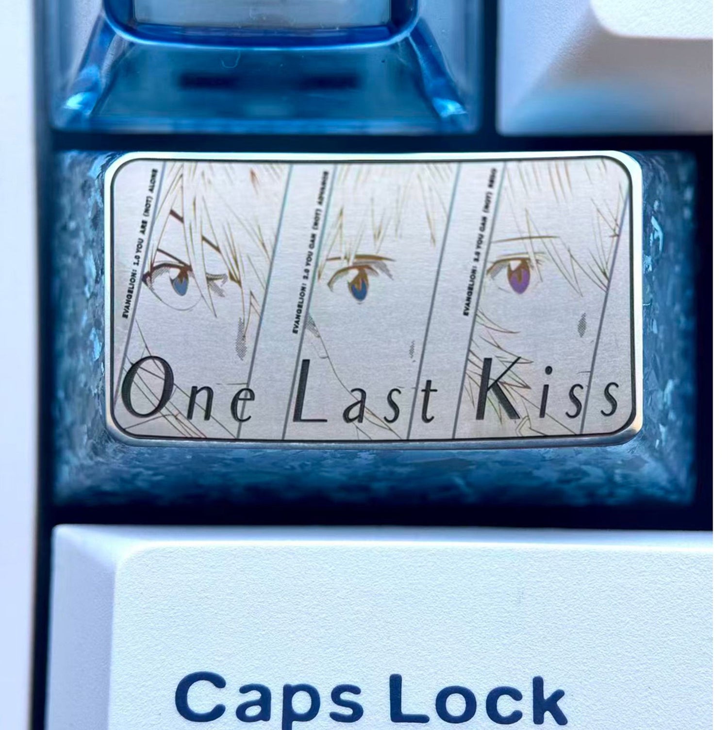 EVA， Protagonist team, ONELASTKIS, 1.75U titanium alloy personalized keycaps, metal carved keycaps for anime, gaming, cultural and creative peripheral.