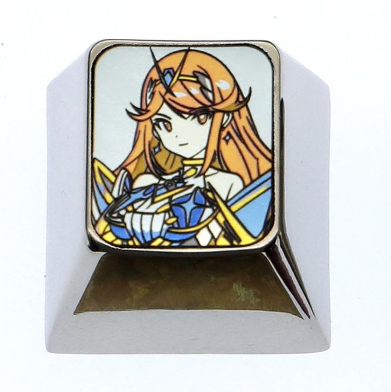 Xenoblade, 1U titanium alloy personalized keycaps, metal art keycaps around anime and game characters