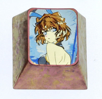 Detective Conan, Anita Hailey doujin， Rabbit girl style, 1U titanium alloy personalized keycap, anime game metal carved keycap