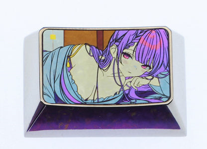 Genshin Impact, Raiden Shogun, 1U/1.25U/1.5U titanium alloy personalized keycaps, decorative keycaps for anime and gaming culture peripherals