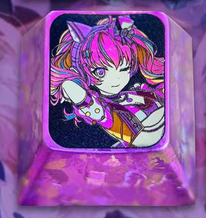 Puella Magi Madoka Magica Theme Design, 1 U titanium alloy personalized keycaps, anime and game cultural creative keycaps, mechanical keycaps decorative keycaps