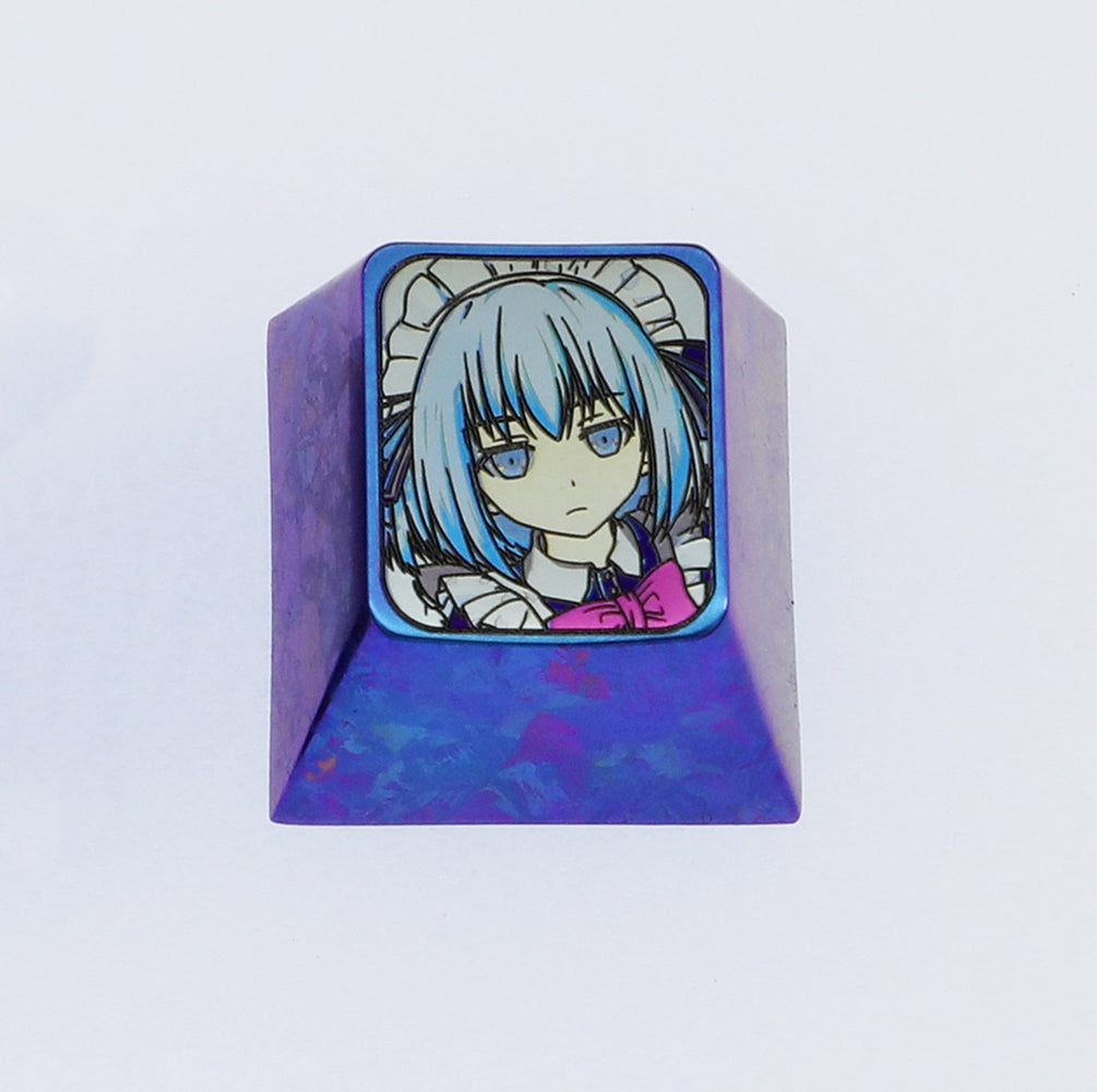 DATE A LIVE, Tobiichi Origami maid outfit, titanium alloy personalized keycaps, decorative keycaps.