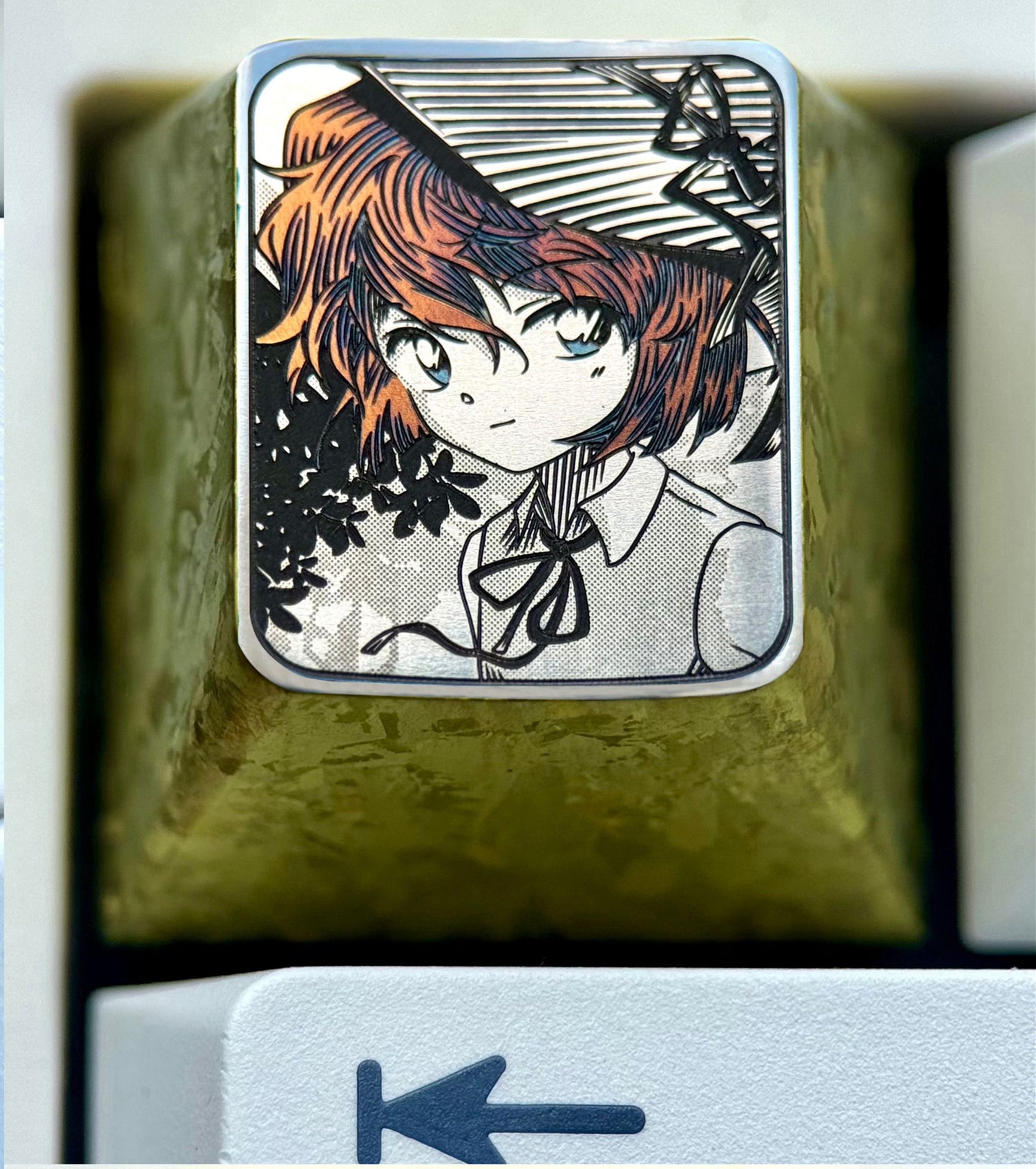 Detective Conan, Anita Hailey1U titanium alloy personalized keycaps, anime and game peripheral cultural and creative metal keycaps
