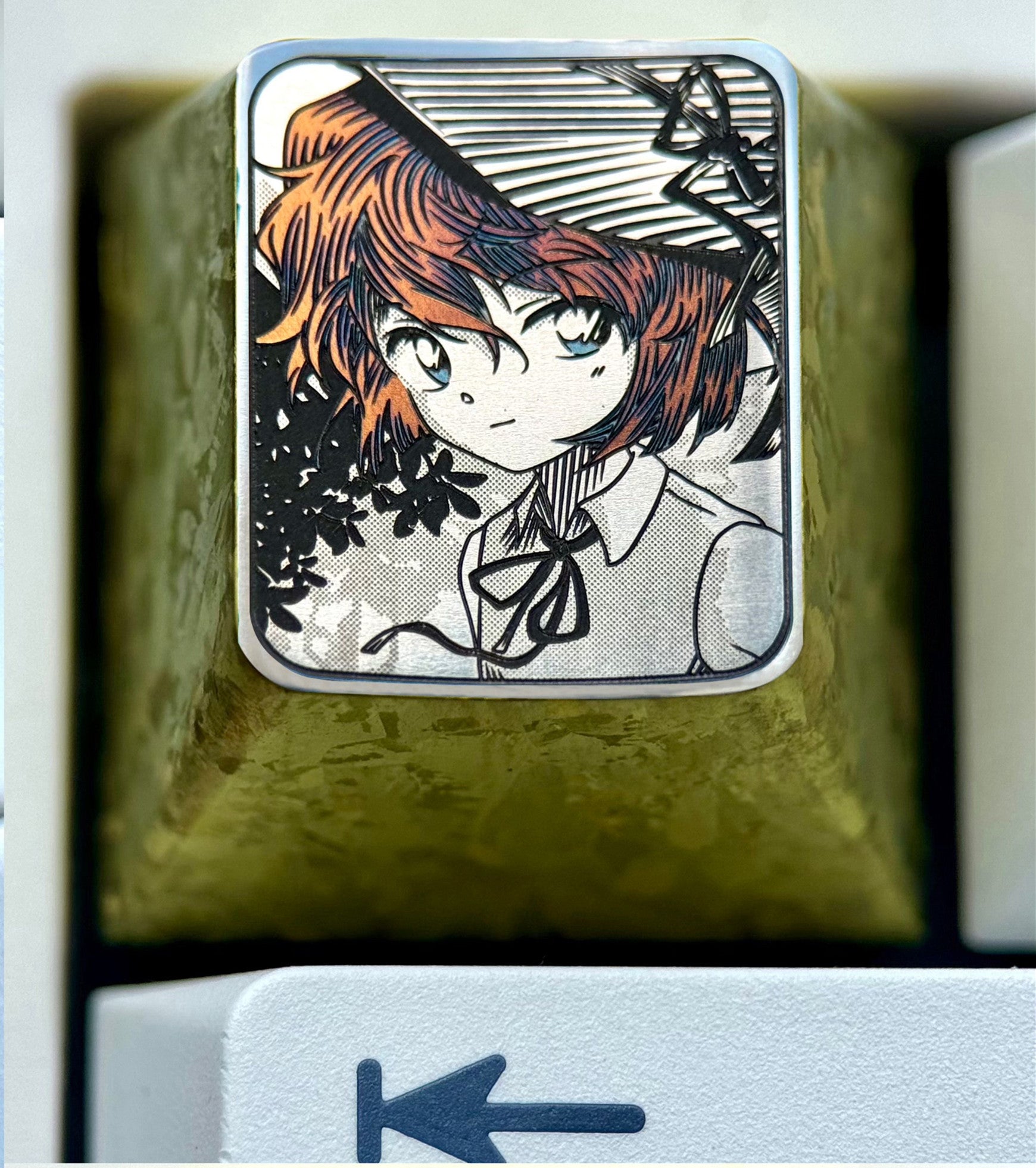 Detective Conan, Anita Hailey1U titanium alloy personalized keycaps, anime and game peripheral cultural and creative metal keycaps