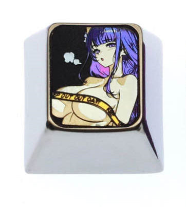 Genshin Impact, Raiden Shogun, 1U titanium alloy personalized keycaps, metal carved keycaps around anime and game characters