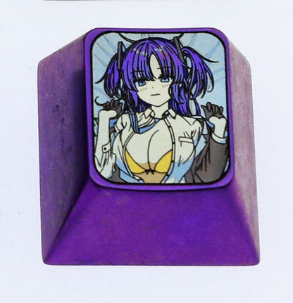 Azur Lane, Hayase Yuuka, IJN Kashino. Titanium alloy carved keycaps, metal personalized keycaps, decorative keycaps.