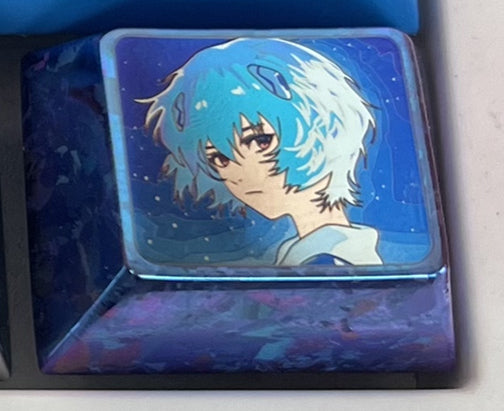 EVA, Asuka, Ayanami Rei character 1.25U titanium alloy carved keycaps, personalized metal keycaps