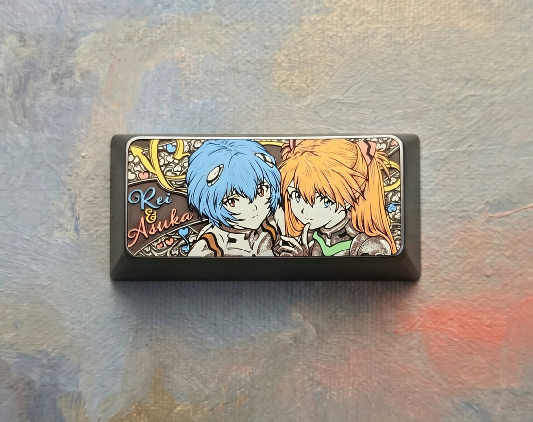 EVA， Asuka/Ayanami Rei, 2U Backspace Key Titanium Alloy Personalized Key Cap, Anime Game Culture Creative Peripheral Mechanical Keyboard Decorative Key Cap