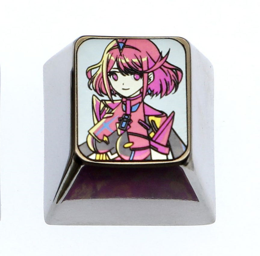 Xenoblade, 1U titanium alloy personalized keycaps, metal art keycaps around anime and game characters