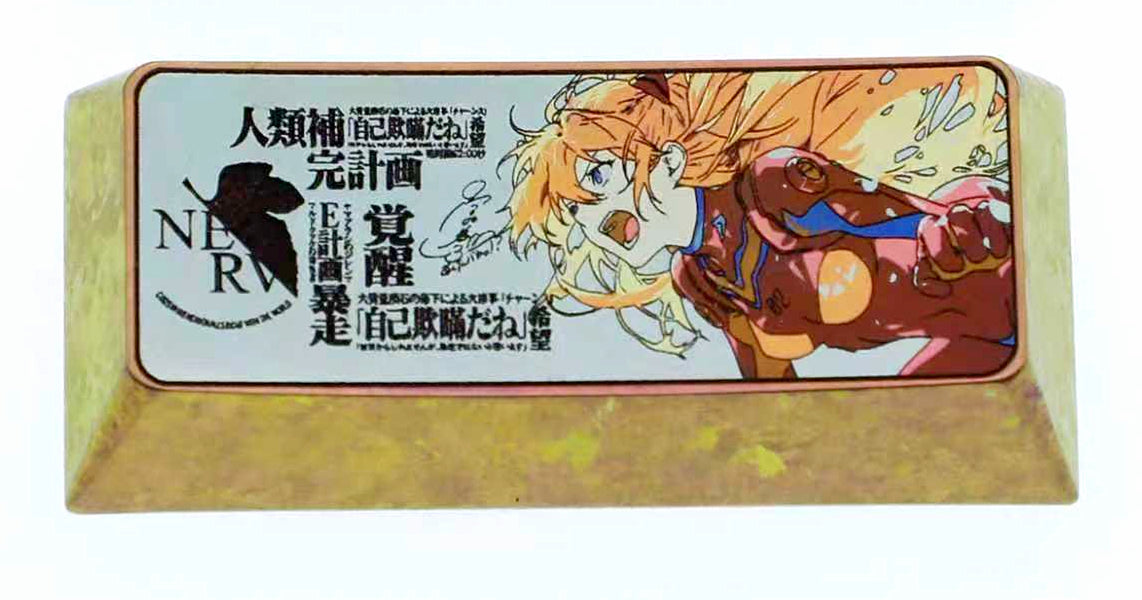 EVA series, Asuka 2.25U titanium alloy decorative keycaps, anime and game creative personalized keycaps, mechanical keyboards, artistic keycaps
