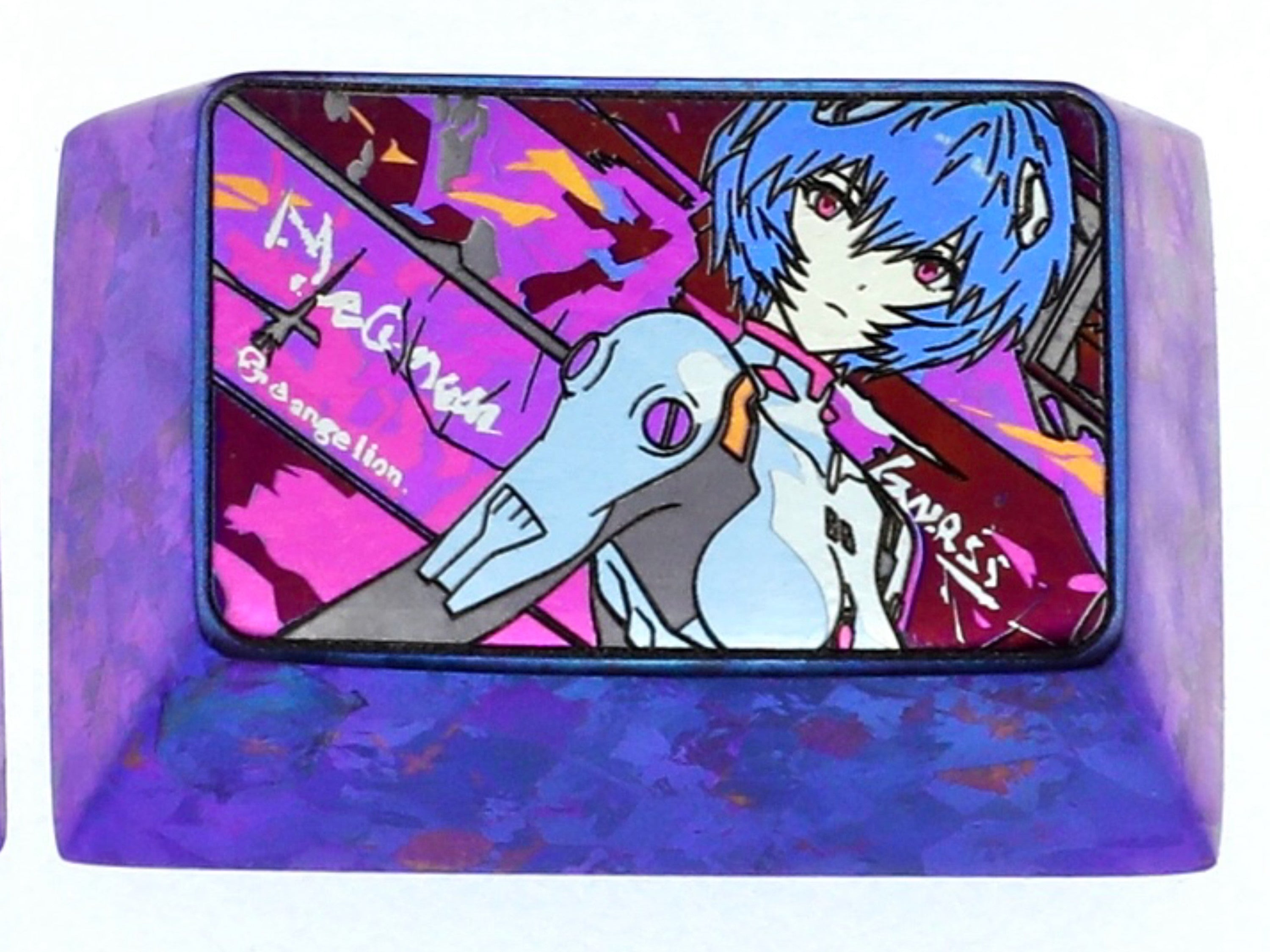 EVA, Ayanami Rei, 1.5U titanium alloy personalized keycaps, metal decorative keycaps, customized keycaps for anime and game characters&