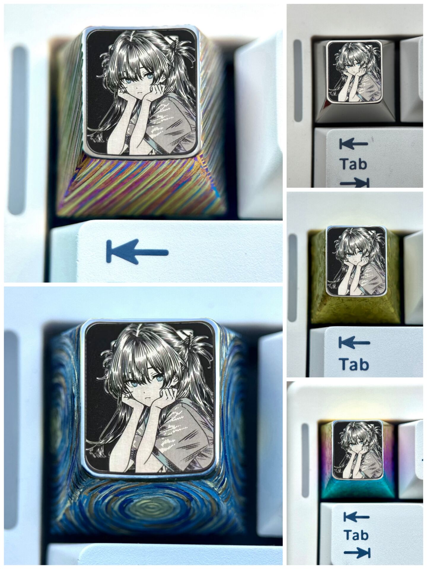 EVA series, Asuka, 1U titanium alloy precision carved keycaps, anime and game culture creative metal carved keycaps