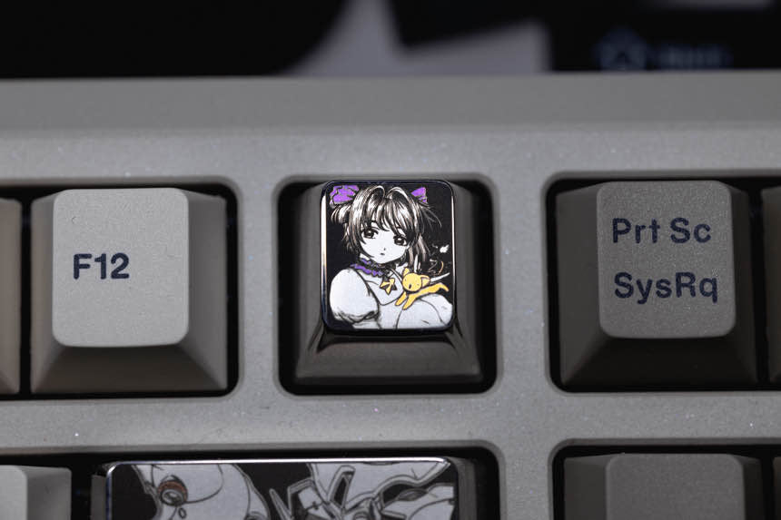 Cardcaptor Sakura, 1U titanium alloy personalized keycap, customized metal carved decorative keycap for anime and game creativity.
