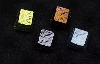 Mountain patterned titanium alloy handmade hammer pattern, mechanical keyboard metal decorative keycaps, keyboard personalized keycaps