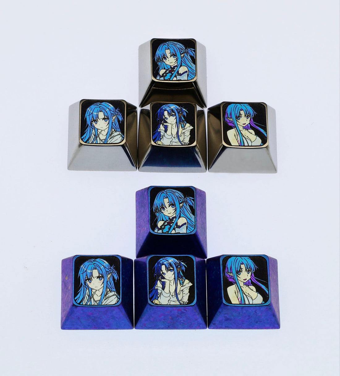 Yuuki Asuna, Titanium alloy directional key combination set, metal personalized keycaps, keyboard decorative keycaps