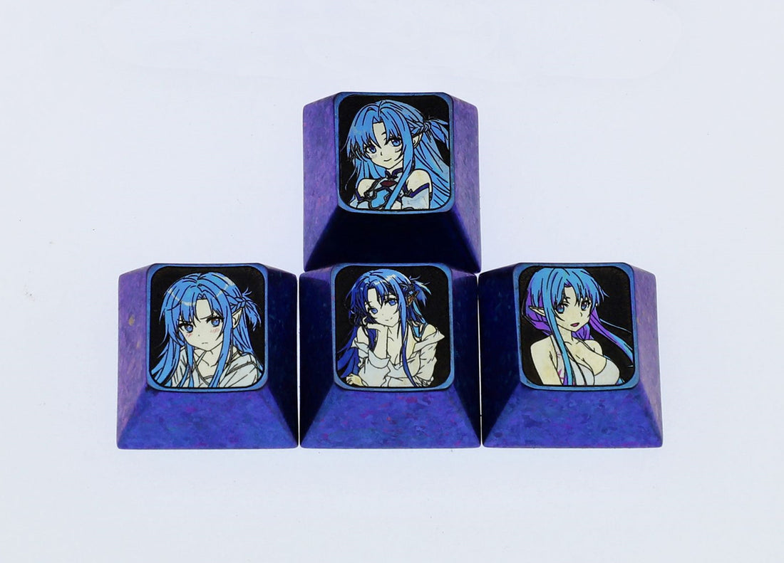 Yuuki Asuna, Titanium alloy directional key combination set, metal personalized keycaps, keyboard decorative keycaps