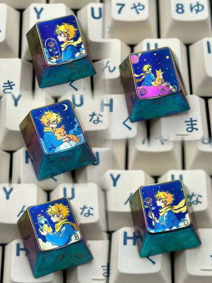 The Little Prince , 5 styles 1 U titanium alloy personalized keycaps, anime and game cultural creative keycaps, mechanical keyboard decorative keycaps