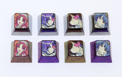 THE  iDOLM@STER SHINY COLORS, 1U titanium alloy carved personalized keycaps, mechanical keyboard metal decorative keycaps