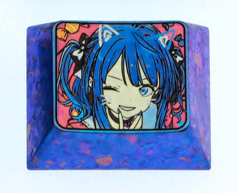 too many losing heroines! , 1U/1.25U titanium alloy personalized keycaps, metal carved anime peripheral products.