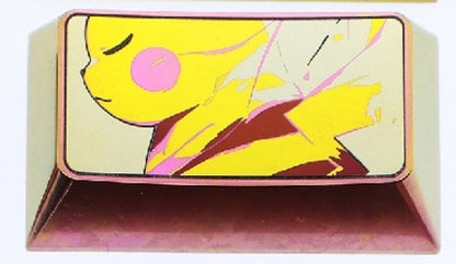 Pok é mon series, 1.75U Pikachu, 2UMwtwo, 2.25U Moltres, titanium alloy personalized keycaps, anime and game metal material decorative keycaps