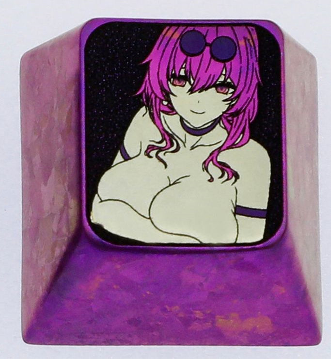 Honkai，Kafka, Colored titanium alloy 1U carved keycaps, personalized keycaps for mechanical keyboards.