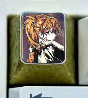 EVA, Elegant Asuka, 1U titanium alloy personalized keycap, anime, gaming, cultural and creative peripheral decorative keycap