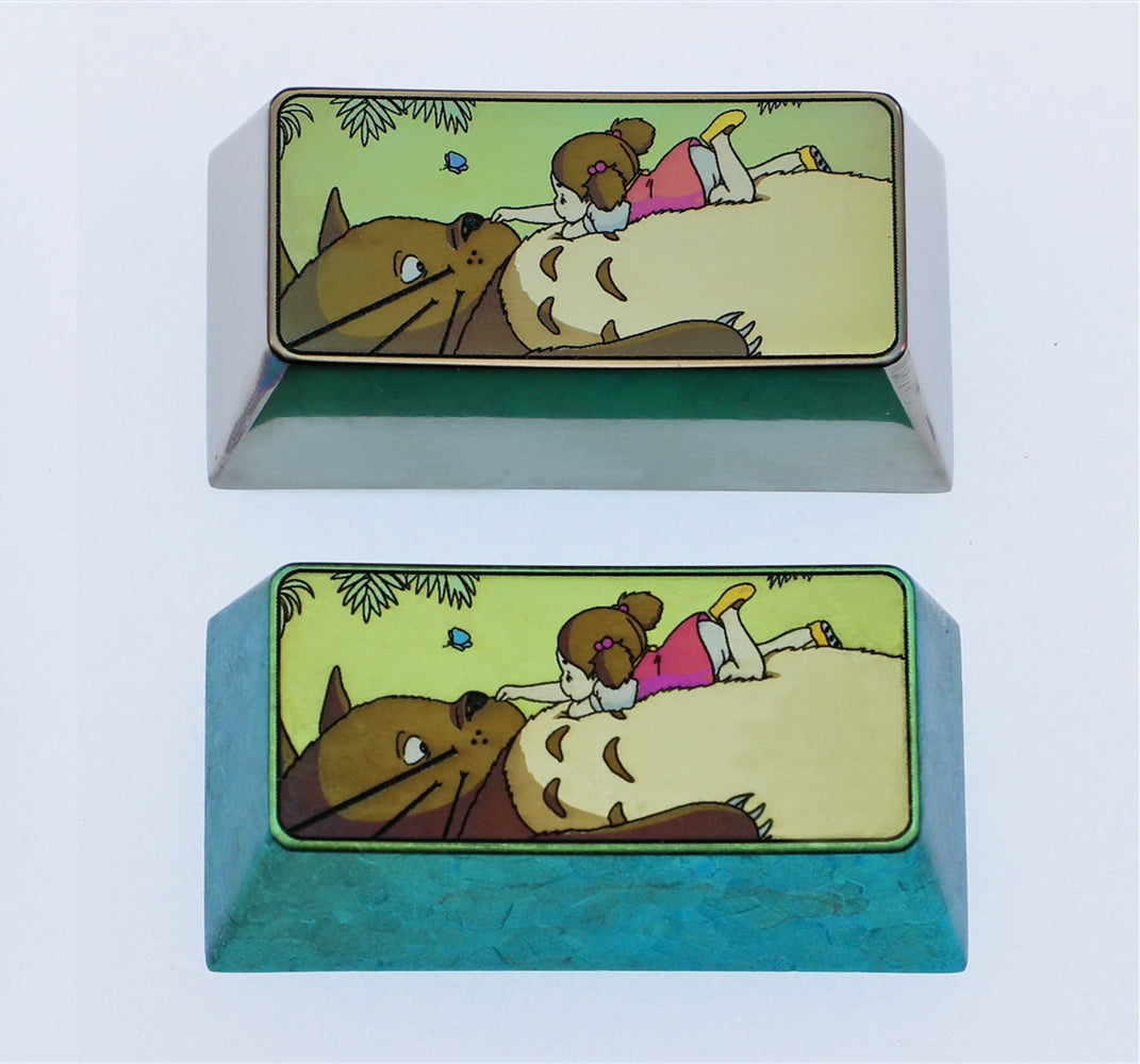 Miyazaki Hayao manga themed series, Totoro2U titanium alloy carved metal personalized keycaps, mechanical keyboard decorative keycaps