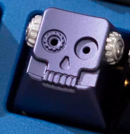 Metal skeleton, 3D gear skeleton, aluminum alloy CNC metal anode personalized keycap, mechanical keyboard decorative art keycap