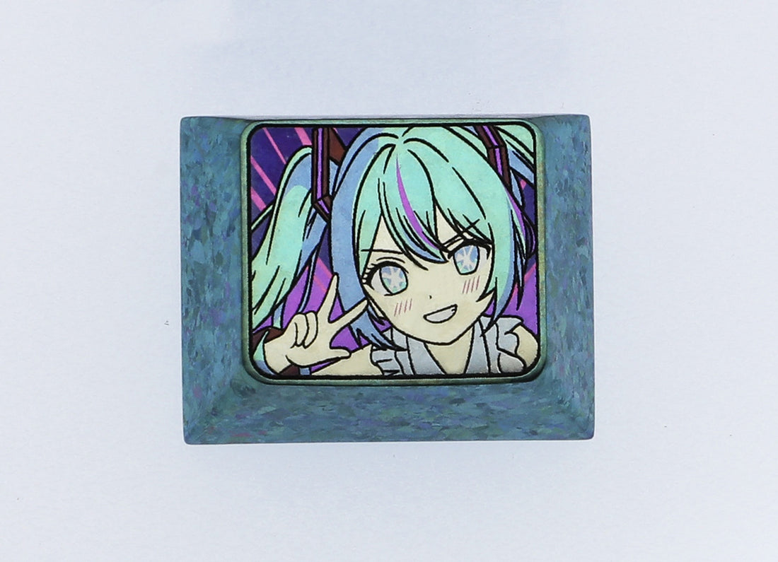 Hoshino Ai, 1.25U color titanium alloy carving, personalized keycaps, mechanical keyboard decorative keycaps.