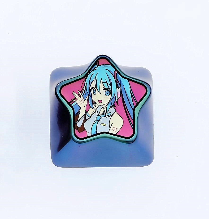 Patrick Star,Hatsune Miku, pentagram titanium alloy, colorful titanium alloy personalized keycaps.