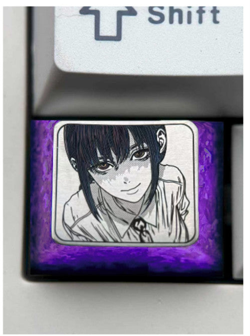 Chainsaw Man, Makima 1.25U titanium alloy personalized keycaps, anime creative decorative keycaps, mechanical keyboard art keycaps