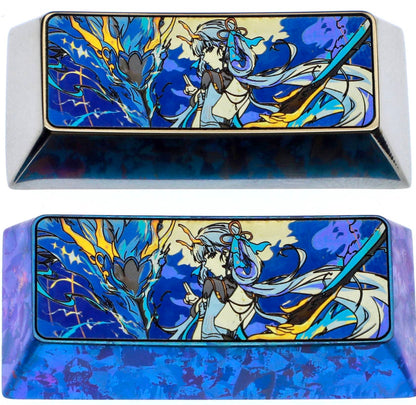 Wuthering Waves, Jinhsi. 2.25U titanium alloy personalized keycaps, metal keycaps carved around anime and games, artistic and creative keycaps