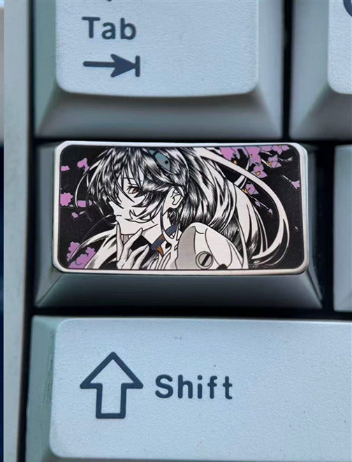 EVA Ayanami Rei, 1.75U titanium alloy personalized keycap, anime and game creative metal carving decorative keycap