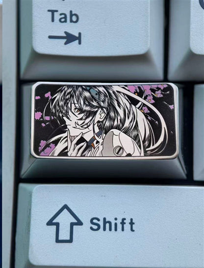 EVA Ayanami Rei, 1.75U titanium alloy personalized keycap, anime and game creative metal carving decorative keycap