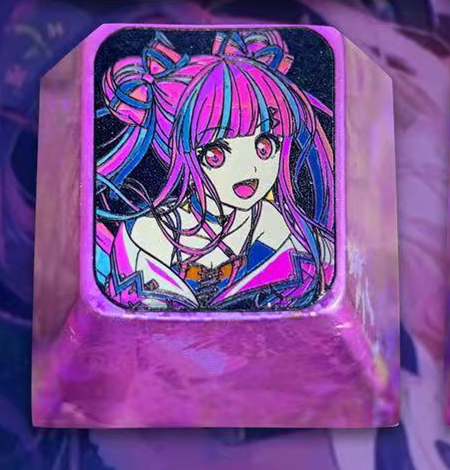 Puella Magi Madoka Magica Theme Design, 1 U titanium alloy personalized keycaps, anime and game cultural creative keycaps, mechanical keycaps decorative keycaps