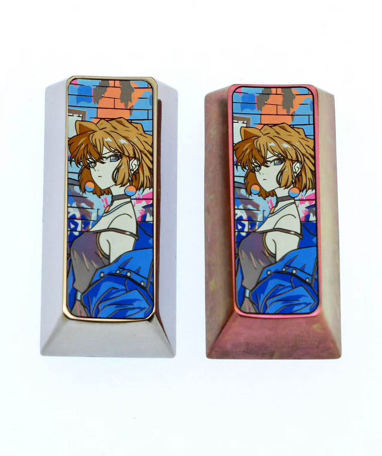 Detective Conan, Anita Hailey Titanium Alloy Pad with Vertical 2U &quot;+&quot; and Enter Key in the Number Area Anime Game Metal Carving Personalized Keycaps