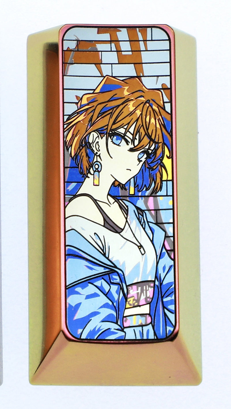 Anita Hailey， Vertical 2U, Pad Enter titanium alloy personalized keycaps, metal keycaps around anime and game characters