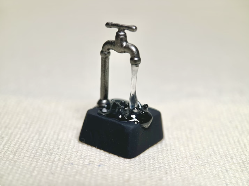 Tap water, faucet theme design, resin personalized keycaps, creative art keycaps, mechanical keyboard decorative keycaps