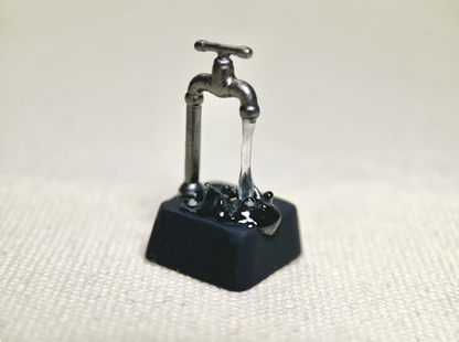 Tap water, faucet theme design, resin personalized keycaps, creative art keycaps, mechanical keyboard decorative keycaps