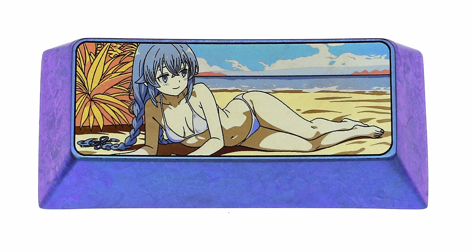 Mushoku Tensei Jobless Reincarnation, Roxy 2.25U titanium alloy personalized keycaps, anime and game character art carved keycaps